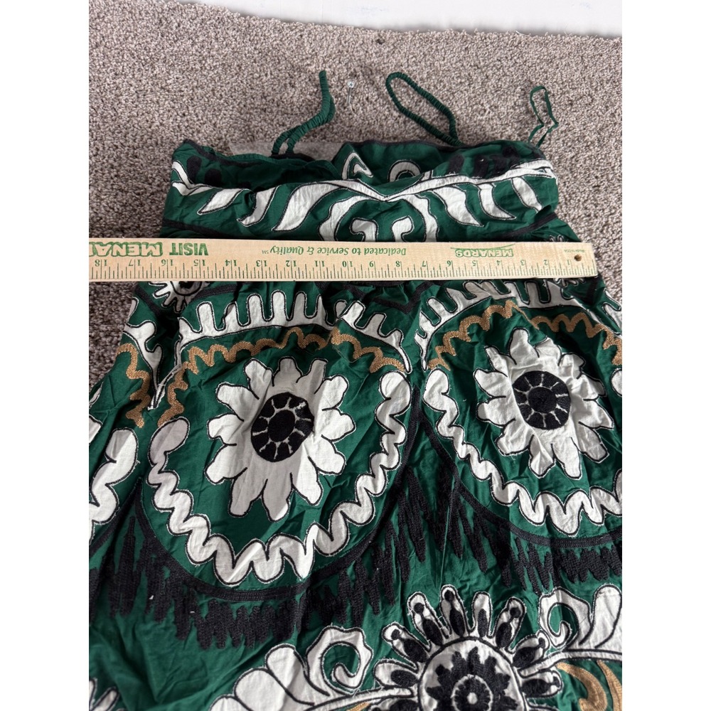 Sea New York Green Embroidered Floral Midi Skirt Boho Tiered Ruffle Women Size S - Picture 8 of 9